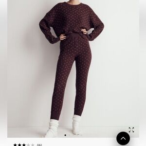 Madewell Waffle Knit Long Pajama Set in Micro Berry